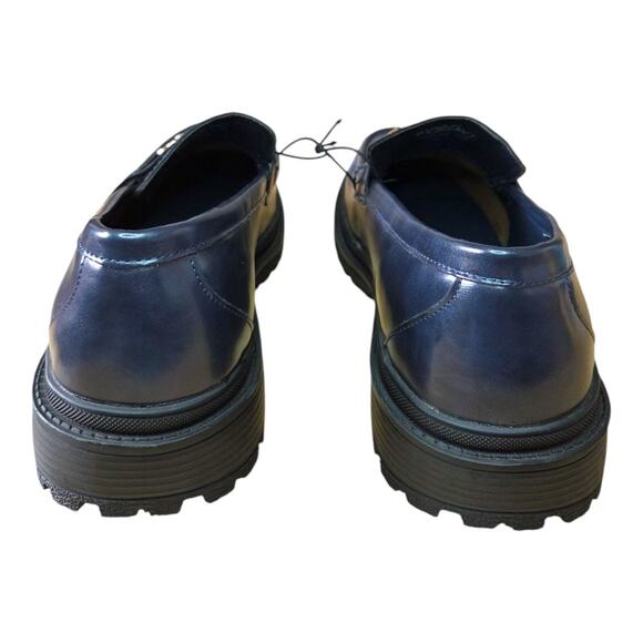 NEW Mossimo Women's Beacon Navy Blue Leather Loafers with Gold Buckle(Size: 9.5) - Picture 6 of 8
